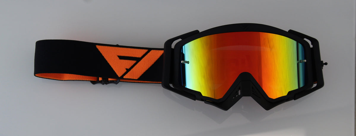 Orange motocross shop goggles