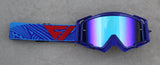 Flow Vision Rythem™ Motocross Goggle: Haze Blue/Cyan/Red