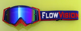 Flow Vision Rythem™ Motocross Goggle: Blue/Red Merica